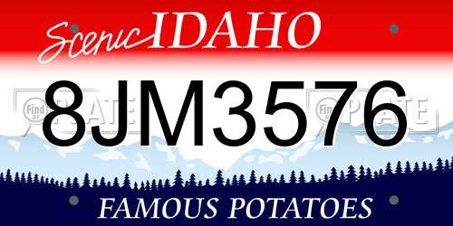 8JM3576 Idaho License Plate