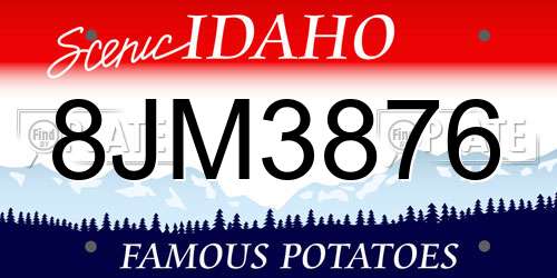 8JM3876 Idaho License Plate
