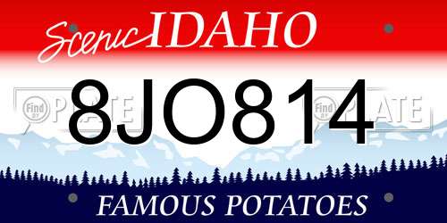 8JO814 Idaho License Plate