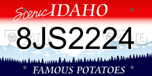 8JS2224 Idaho License Plate
