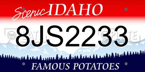 8JS2233 Idaho License Plate
