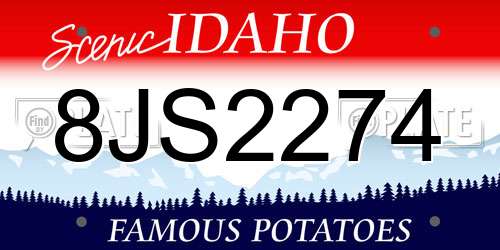 8JS2274 Idaho License Plate