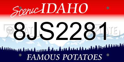 8JS2281 Idaho License Plate