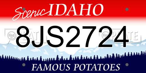 8JS2724 Idaho License Plate