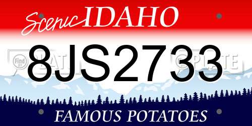 8JS2733 Idaho License Plate