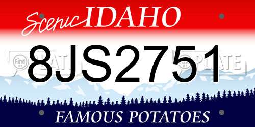 8JS2751 Idaho License Plate