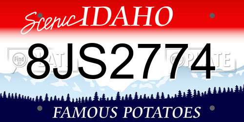 8JS2774 Idaho License Plate