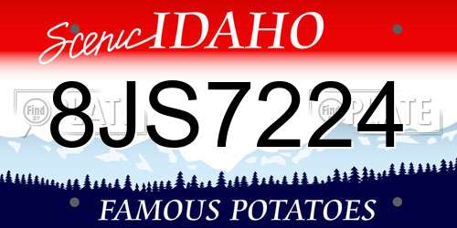 8JS7224 Idaho License Plate