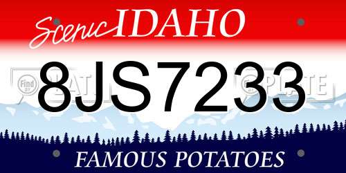8JS7233 Idaho License Plate