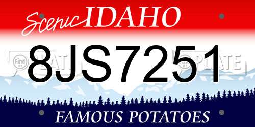 8JS7251 Idaho License Plate