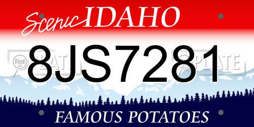8JS7281 Idaho License Plate