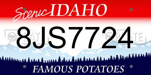 8JS7724 Idaho License Plate