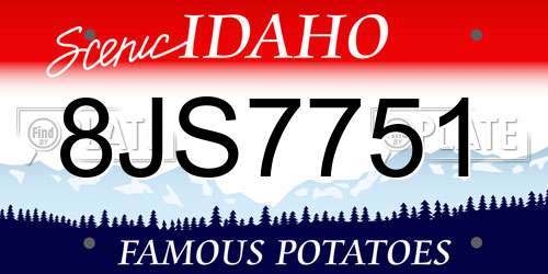 8JS7751 Idaho License Plate