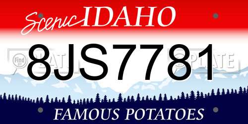 8JS7781 Idaho License Plate