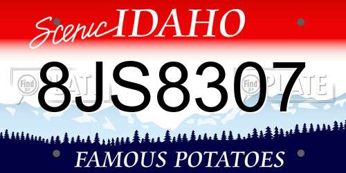 8JS8307 Idaho License Plate