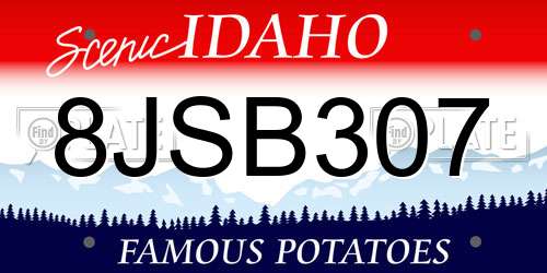 8JSB307 Idaho License Plate