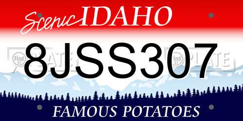 8JSS307 Idaho License Plate