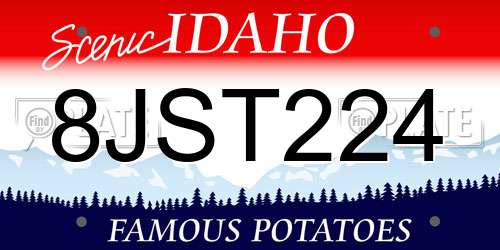 8JST224 Idaho License Plate