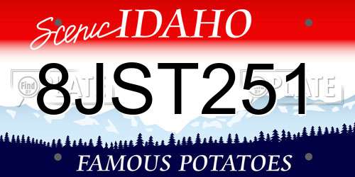 8JST251 Idaho License Plate