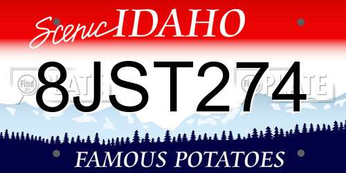 8JST274 Idaho License Plate