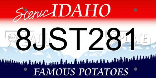 8JST281 Idaho License Plate