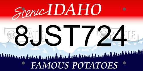 8JST724 Idaho License Plate