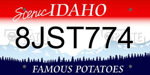 8JST774 Idaho License Plate