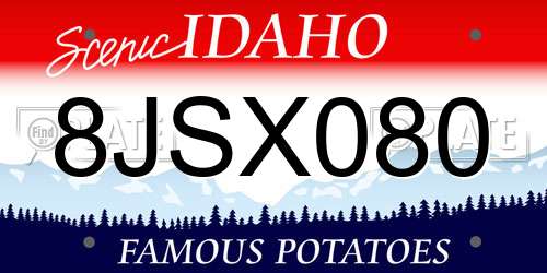8JSX080 Idaho License Plate