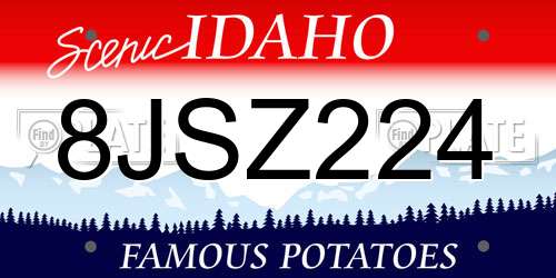 8JSZ224 Idaho License Plate