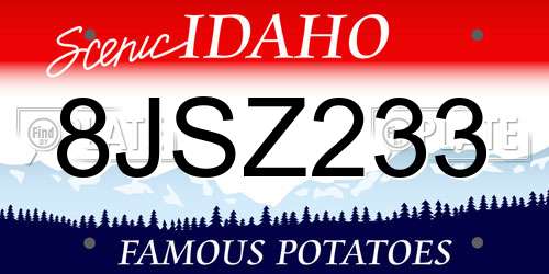 8JSZ233 Idaho License Plate