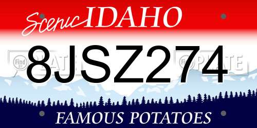 8JSZ274 Idaho License Plate