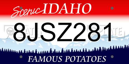 8JSZ281 Idaho License Plate