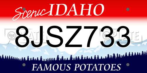 8JSZ733 Idaho License Plate