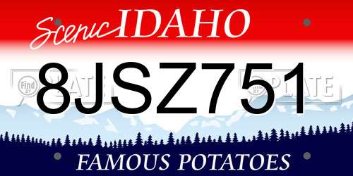 8JSZ751 Idaho License Plate