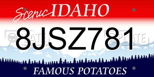 8JSZ781 Idaho License Plate