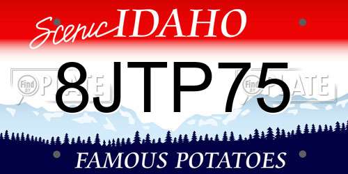 8JTP75 Idaho License Plate