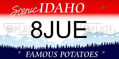 8JUE Idaho License Plate