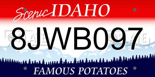 8JWB097 Idaho License Plate