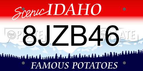 8JZB46 Idaho License Plate