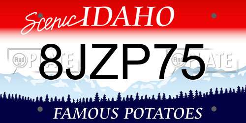 8JZP75 Idaho License Plate