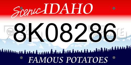 8K08286 Idaho License Plate