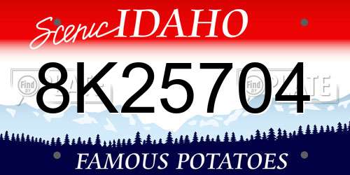 8K25704 Idaho License Plate