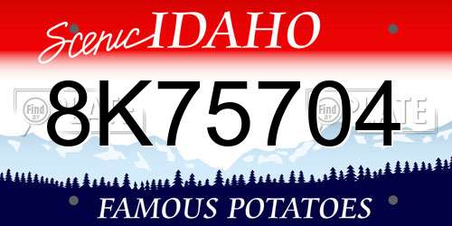 8K75704 Idaho License Plate