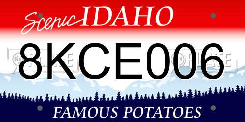 8KCE006 Idaho License Plate