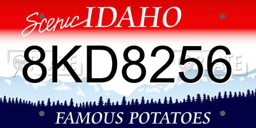 8KD8256 Idaho License Plate