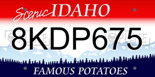 8KDP675 Idaho License Plate