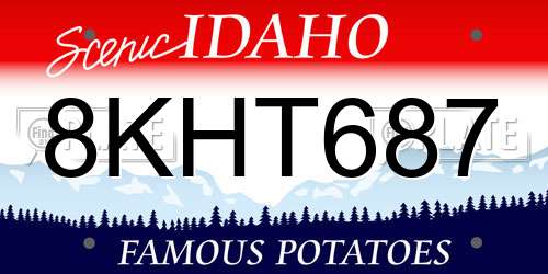 8KHT687 Idaho License Plate