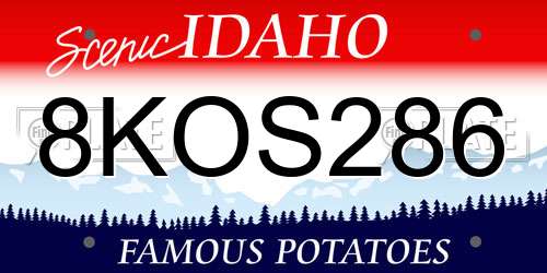 8KOS286 Idaho License Plate