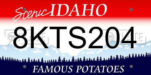 8KTS204 Idaho License Plate