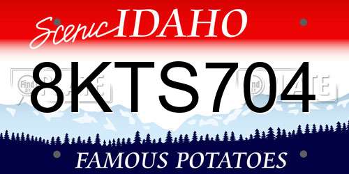 8KTS704 Idaho License Plate